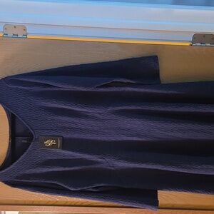 Elegant Navy Blue Sweater Dress